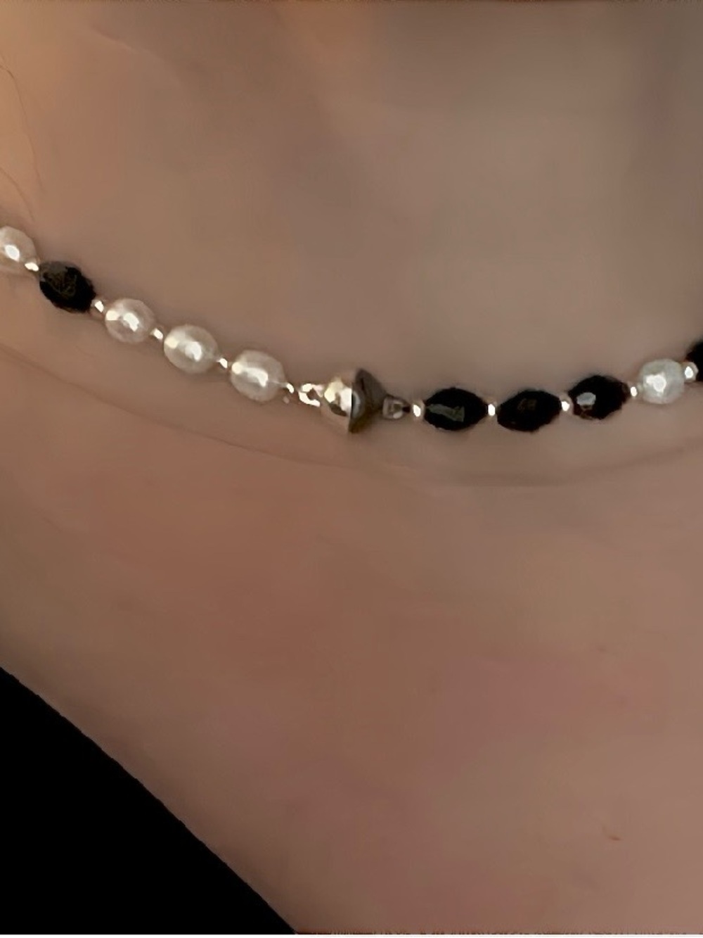 Black & White Beaded Bracelet Duo